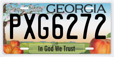 GA license plate PXG6272