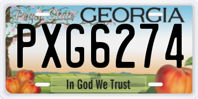 GA license plate PXG6274