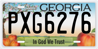 GA license plate PXG6276