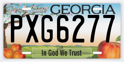 GA license plate PXG6277
