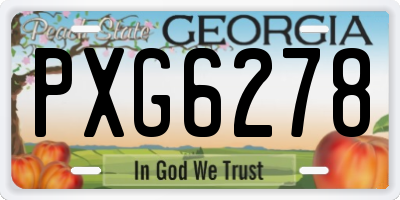 GA license plate PXG6278