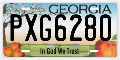 GA license plate PXG6280