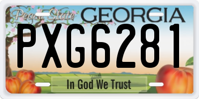 GA license plate PXG6281