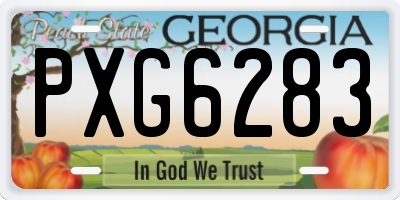 GA license plate PXG6283
