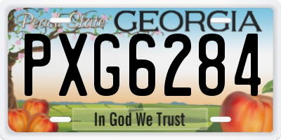 GA license plate PXG6284