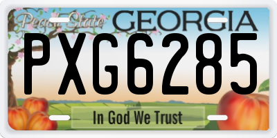 GA license plate PXG6285