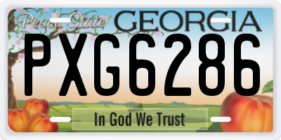 GA license plate PXG6286