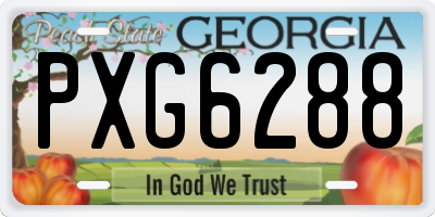 GA license plate PXG6288