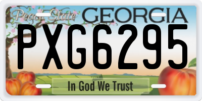 GA license plate PXG6295