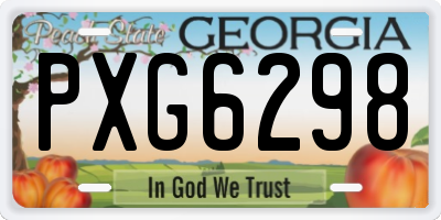 GA license plate PXG6298