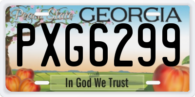 GA license plate PXG6299