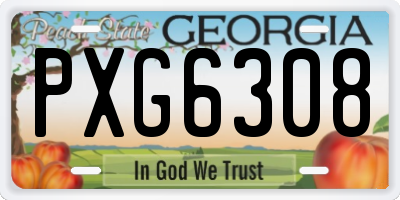 GA license plate PXG6308