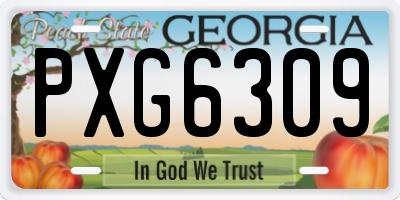 GA license plate PXG6309