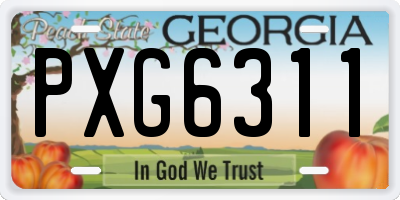 GA license plate PXG6311