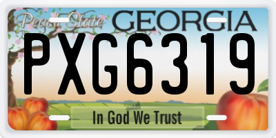 GA license plate PXG6319