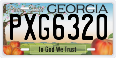 GA license plate PXG6320