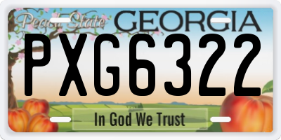 GA license plate PXG6322