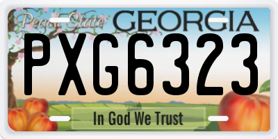 GA license plate PXG6323