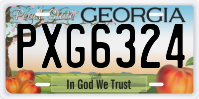 GA license plate PXG6324