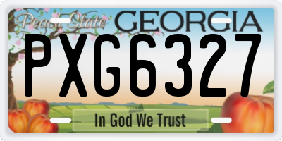 GA license plate PXG6327