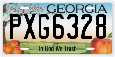 GA license plate PXG6328