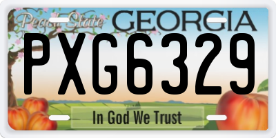 GA license plate PXG6329