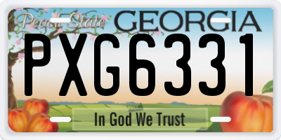 GA license plate PXG6331