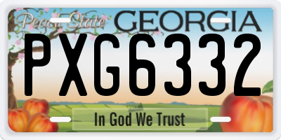 GA license plate PXG6332