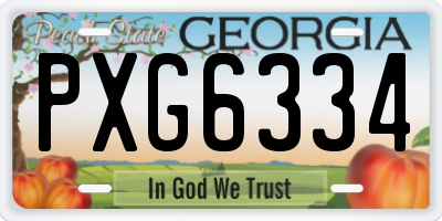 GA license plate PXG6334
