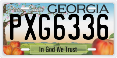 GA license plate PXG6336