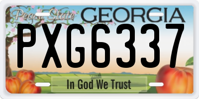 GA license plate PXG6337