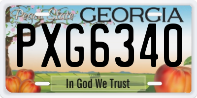 GA license plate PXG6340