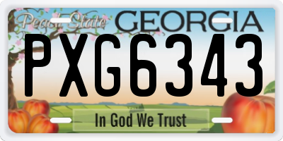 GA license plate PXG6343