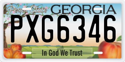 GA license plate PXG6346