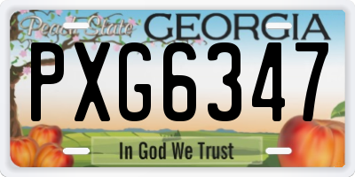 GA license plate PXG6347
