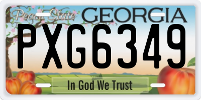 GA license plate PXG6349