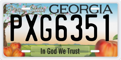 GA license plate PXG6351