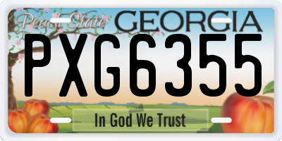 GA license plate PXG6355
