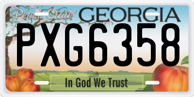 GA license plate PXG6358
