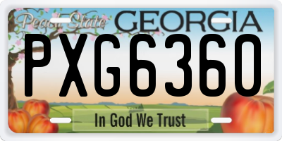 GA license plate PXG6360