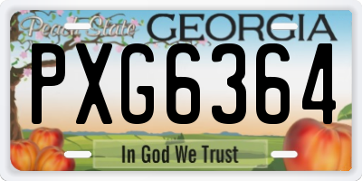 GA license plate PXG6364