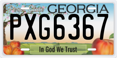 GA license plate PXG6367