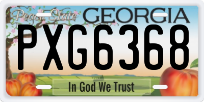 GA license plate PXG6368