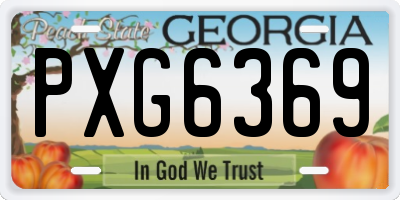 GA license plate PXG6369