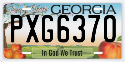 GA license plate PXG6370