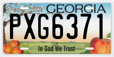 GA license plate PXG6371