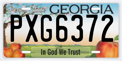 GA license plate PXG6372
