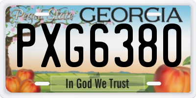 GA license plate PXG6380