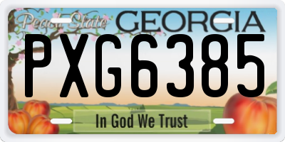 GA license plate PXG6385