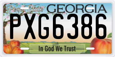GA license plate PXG6386